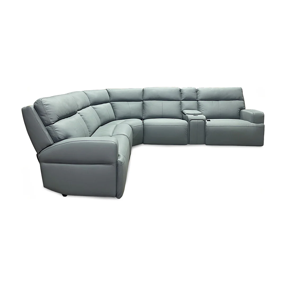 Ariel Leather Power Reclining Sectional with Heat & Massage - Image 3
