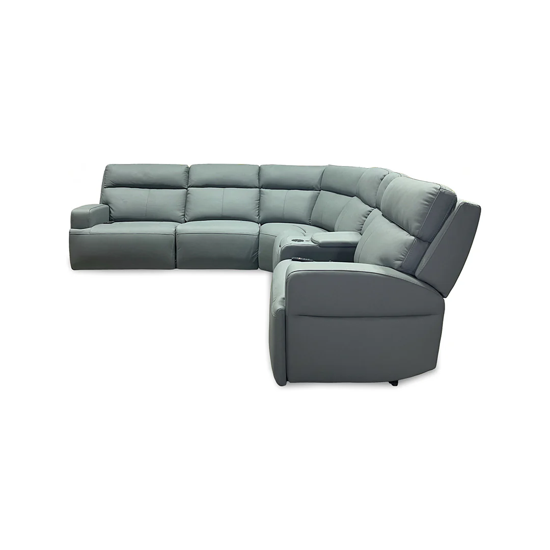 Ariel Leather Power Reclining Sectional with Heat & Massage - Image 5