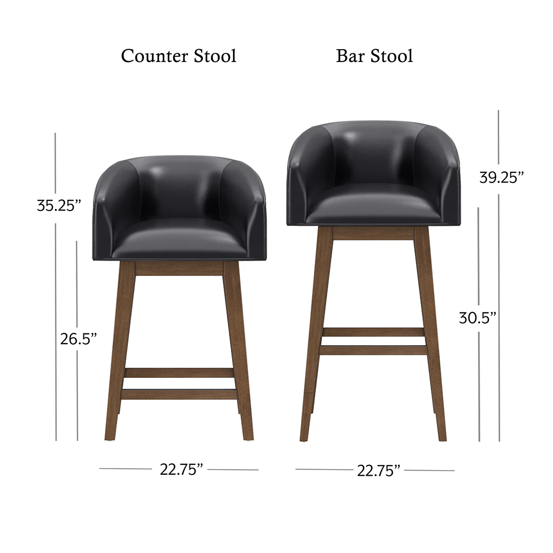 Barrel Bar Stool - Black - Image 9