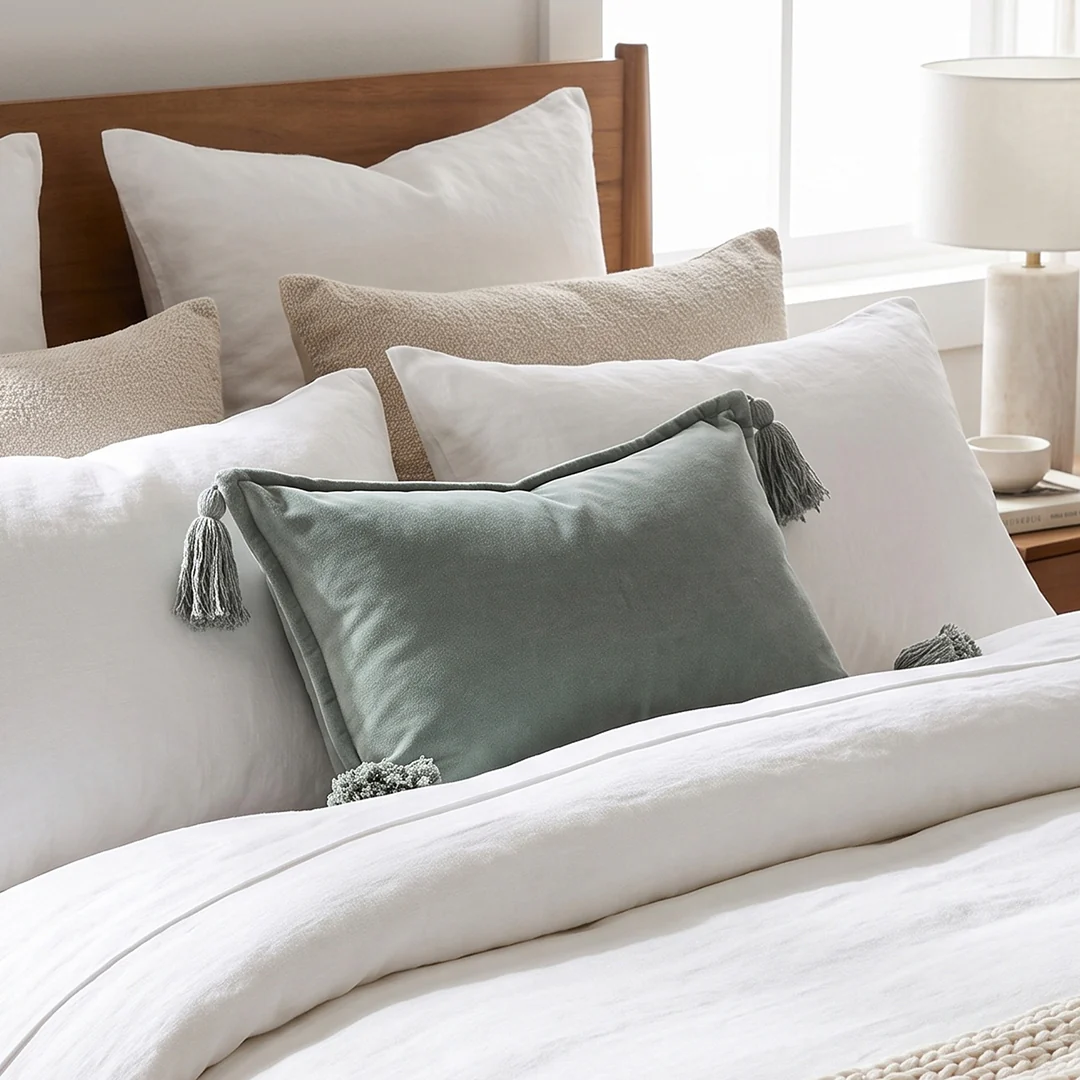 Cotton Velvet Pillow - Sage - Image 11