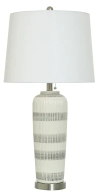Gray Ivory Ceramic Table Lamp