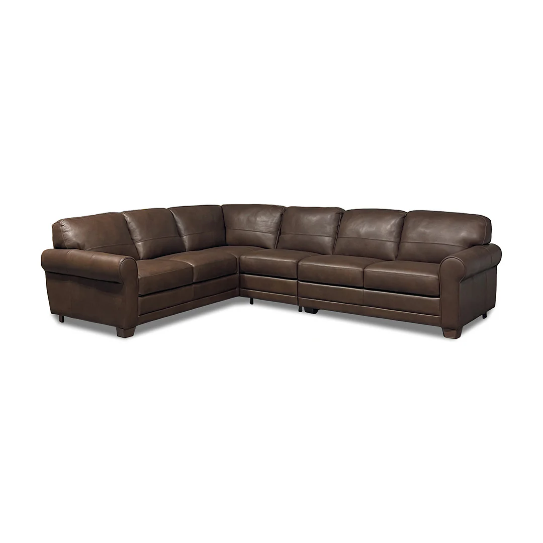 Livorno Leather Sectional II with Ottoman - Image 3