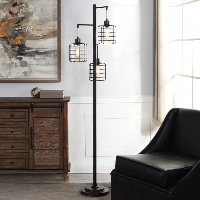 Madison Bronze Cage Chade Floor Lamp - Image 9