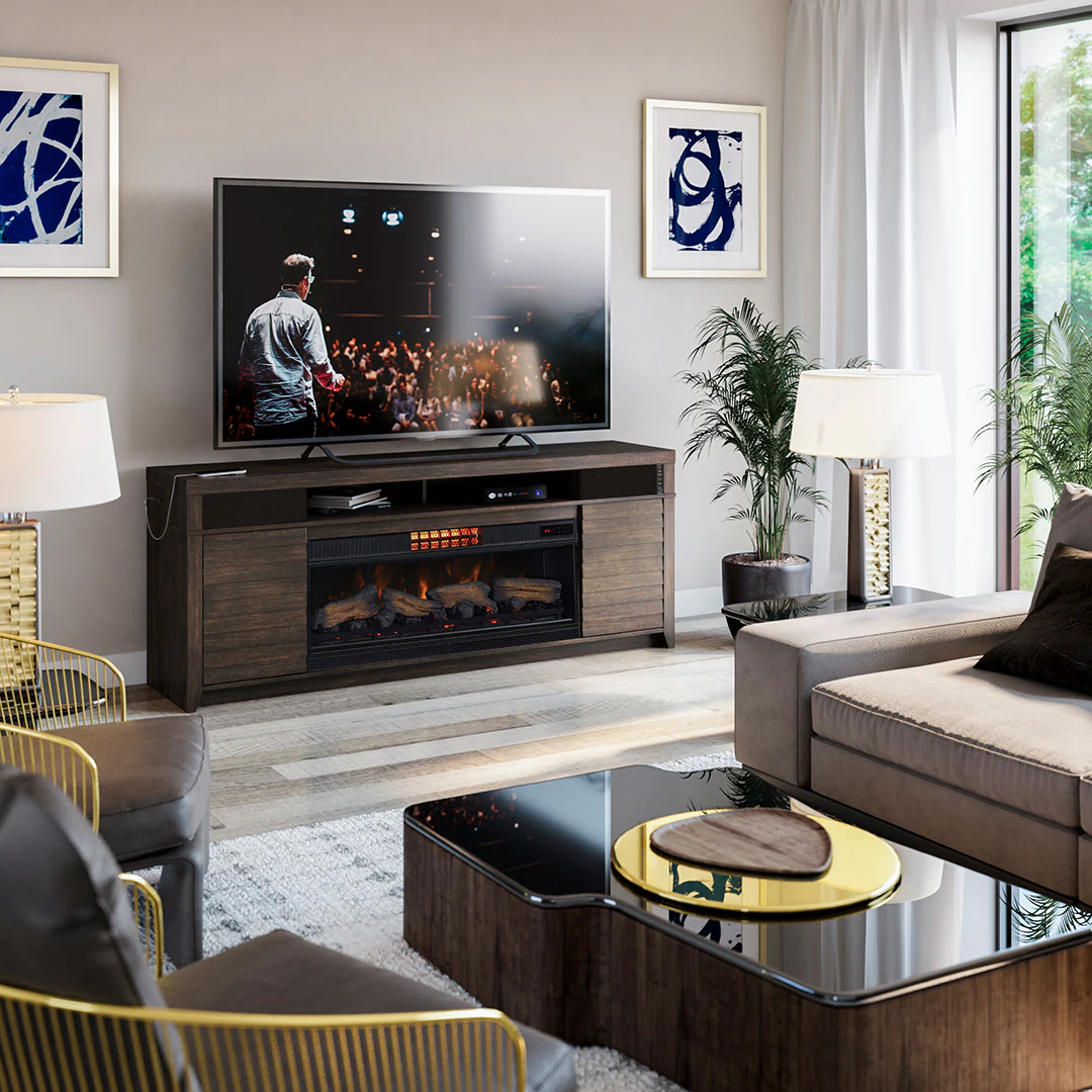 McCalloway TV Stand with Fireplace - Image 2