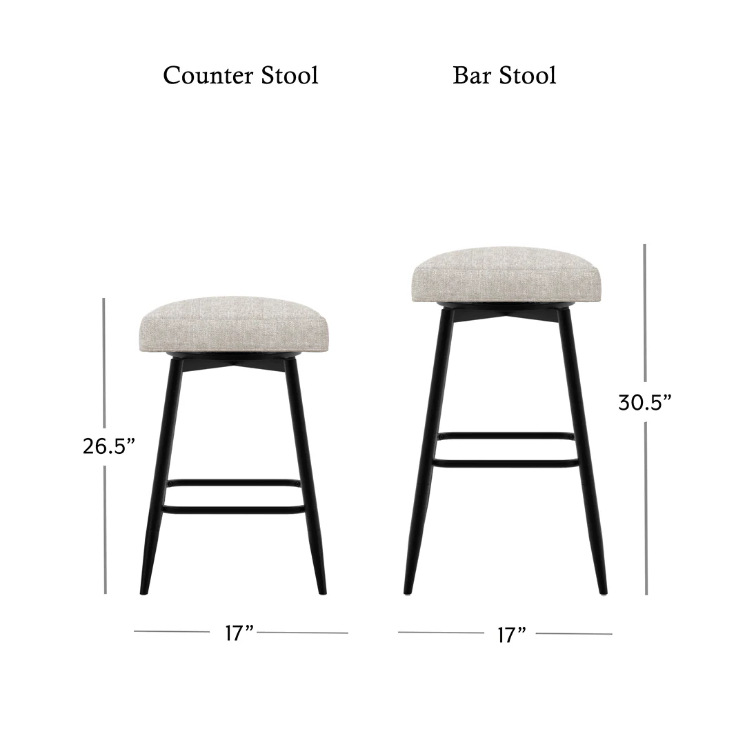 Square Bar Stool - Beige - Image 18